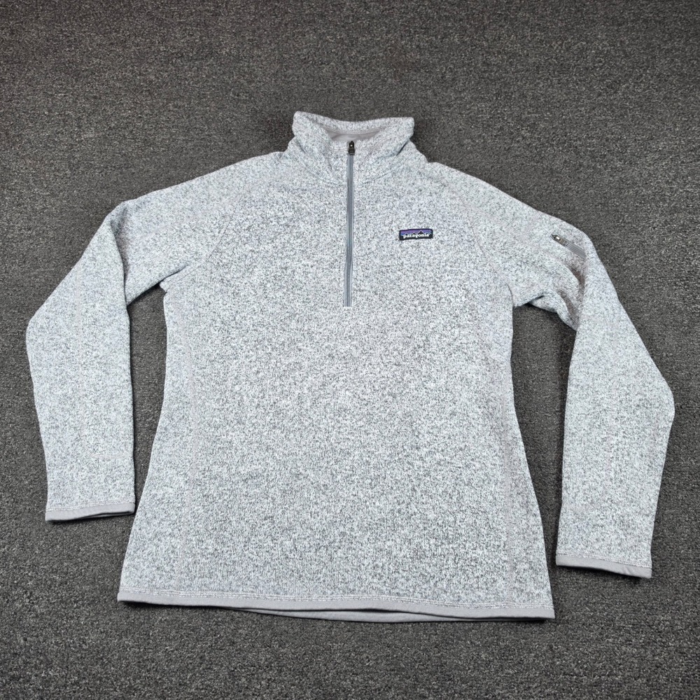 Patagonia Better Sweater 1/4 Zip Gray Women Large Fleece Pullover Jacket Outdoor